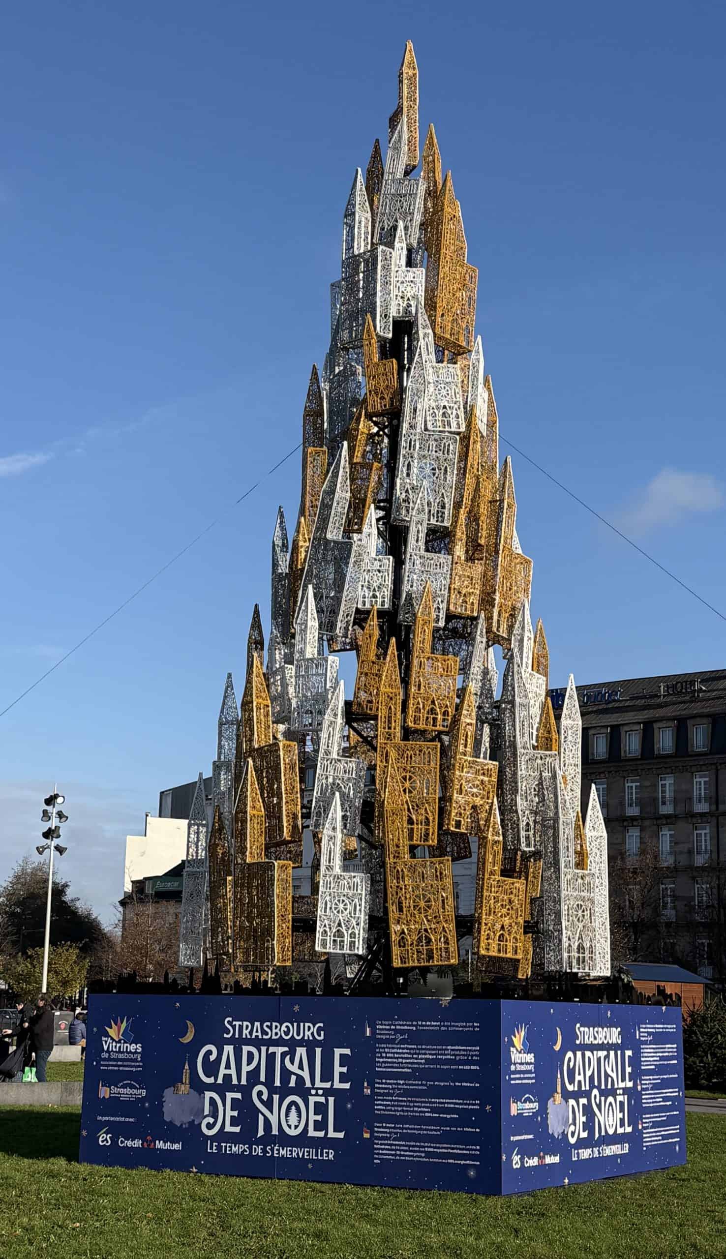 Ornate Christmas Tree right outside the train station, Strasbourg France