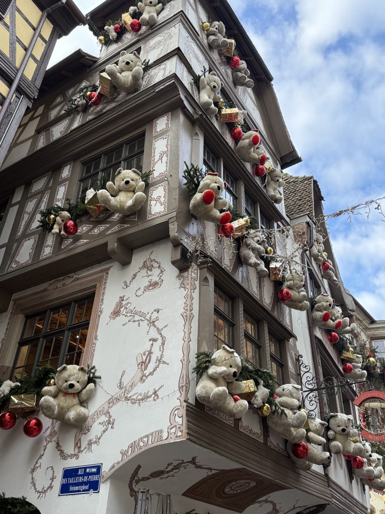 Strasbourg France Storefront Decorated Facade with Teddy Bears Old Town