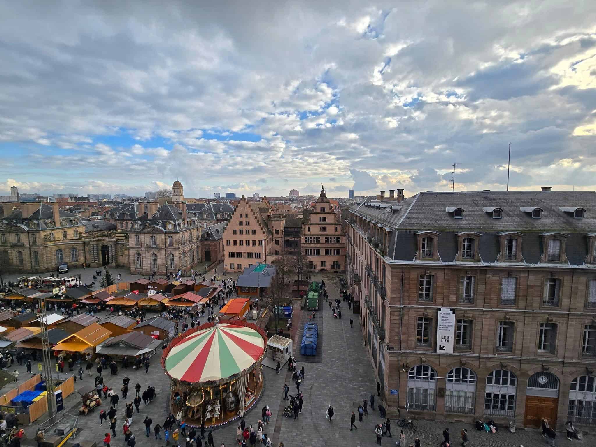 Strasbourg France Christmas Market Aerial View