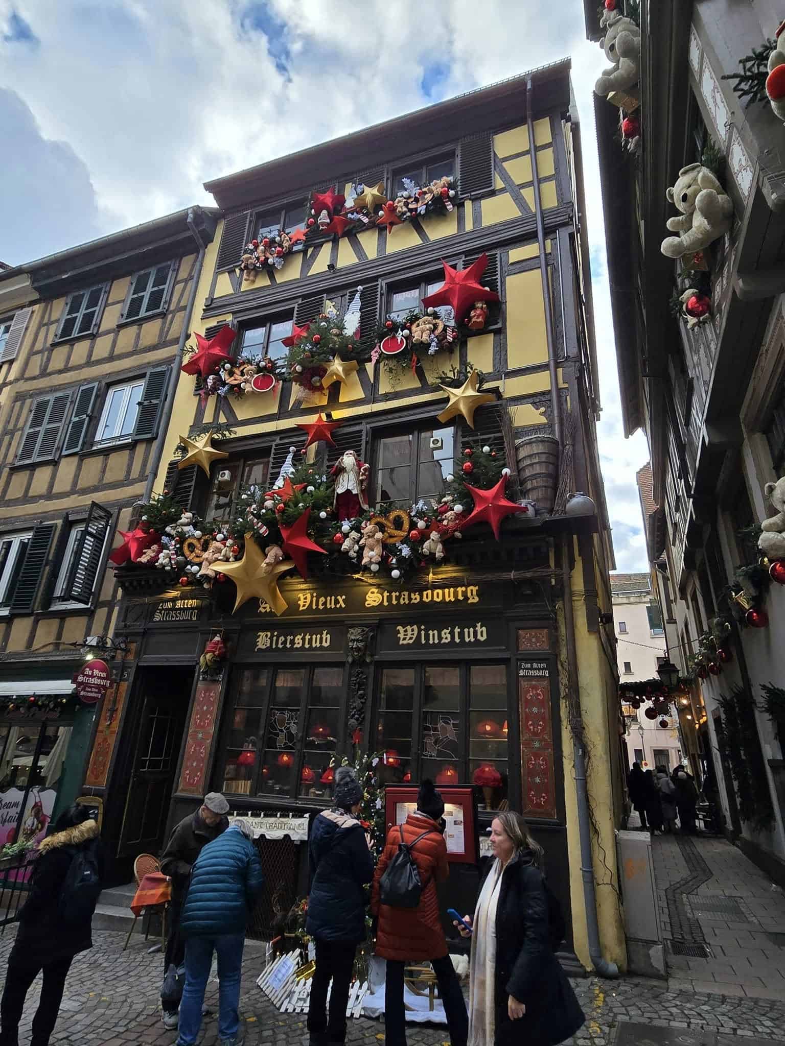 Strasbourg France Storefront Decorated Facade Old Town