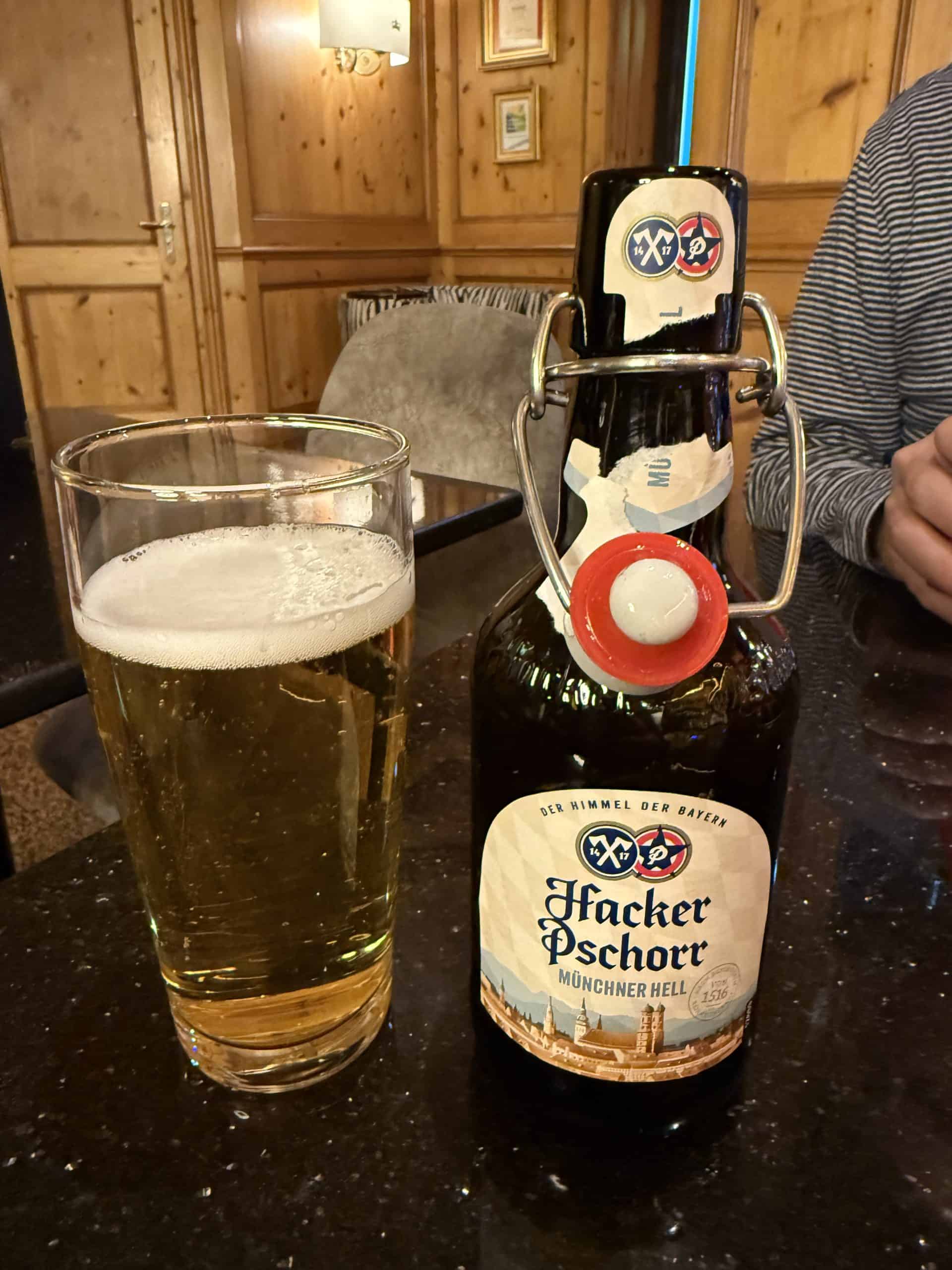 Hacker Pschorr Beer at Kings Hotel