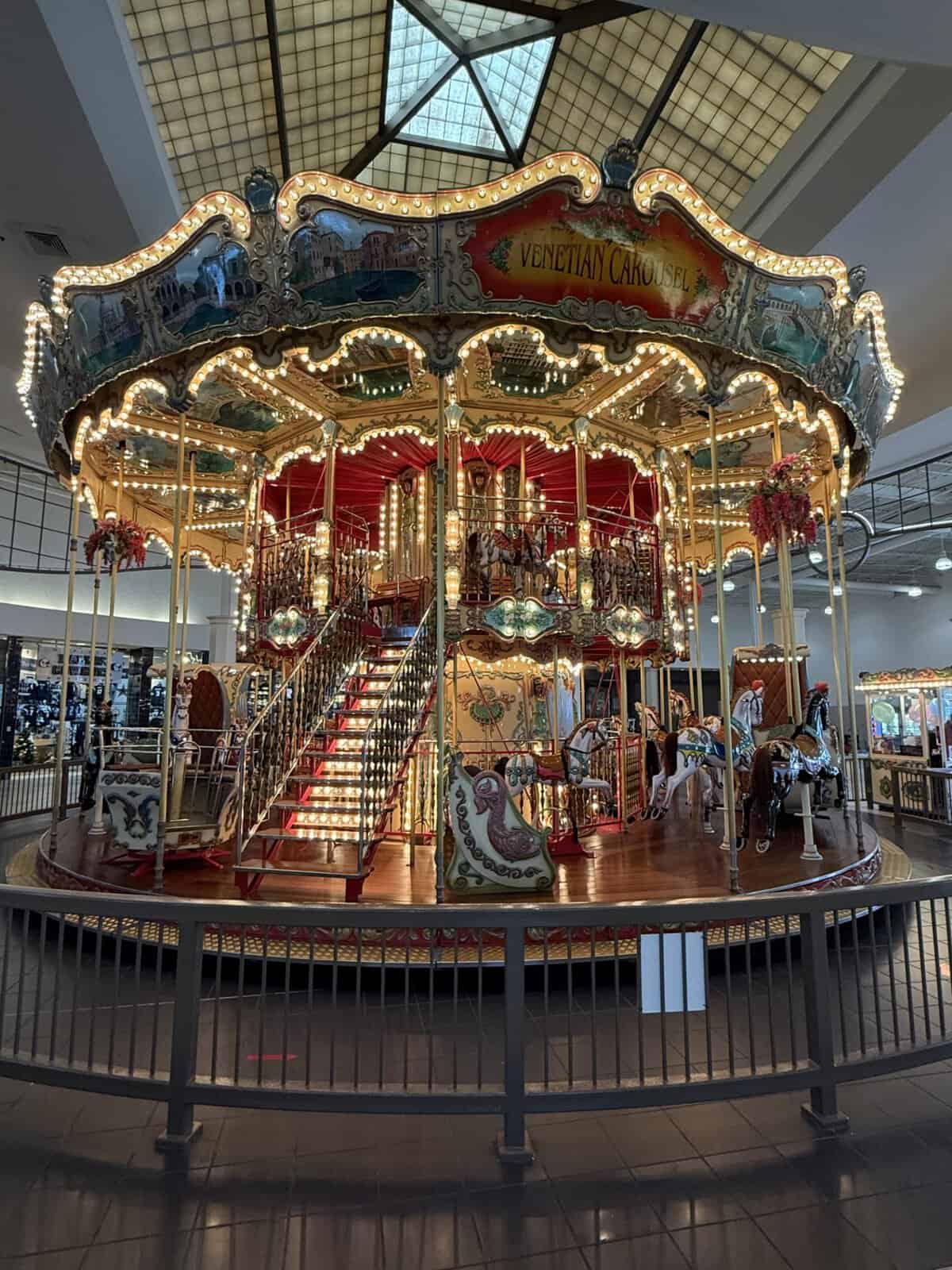 Indoor Venetian carousel at Brownsville mall near South Padre Island
