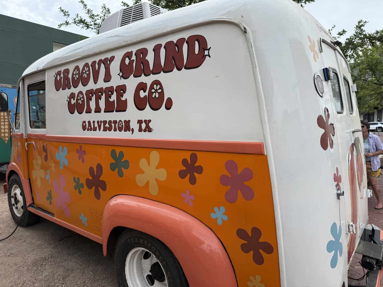 Groovy Grind Coffee truck in Galveston serving coffee drinks near downtown