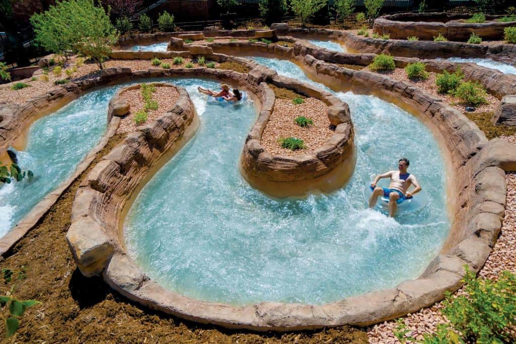 Visitors floating through the lazy river at Glenwood Hot Springs Resort