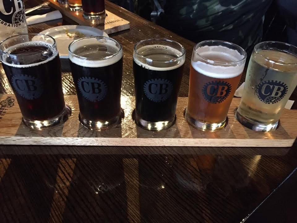Flight of craft beers at Brewery in North Kansas City
