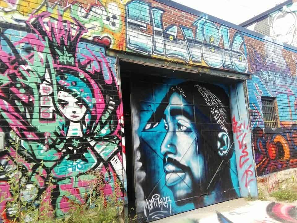 Colorful street art mural in Kansas City